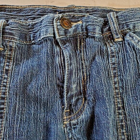 🔺️Prana Blue Gretchen Cargo Capri Jeans Size 6/28 - Picture 8 of 11